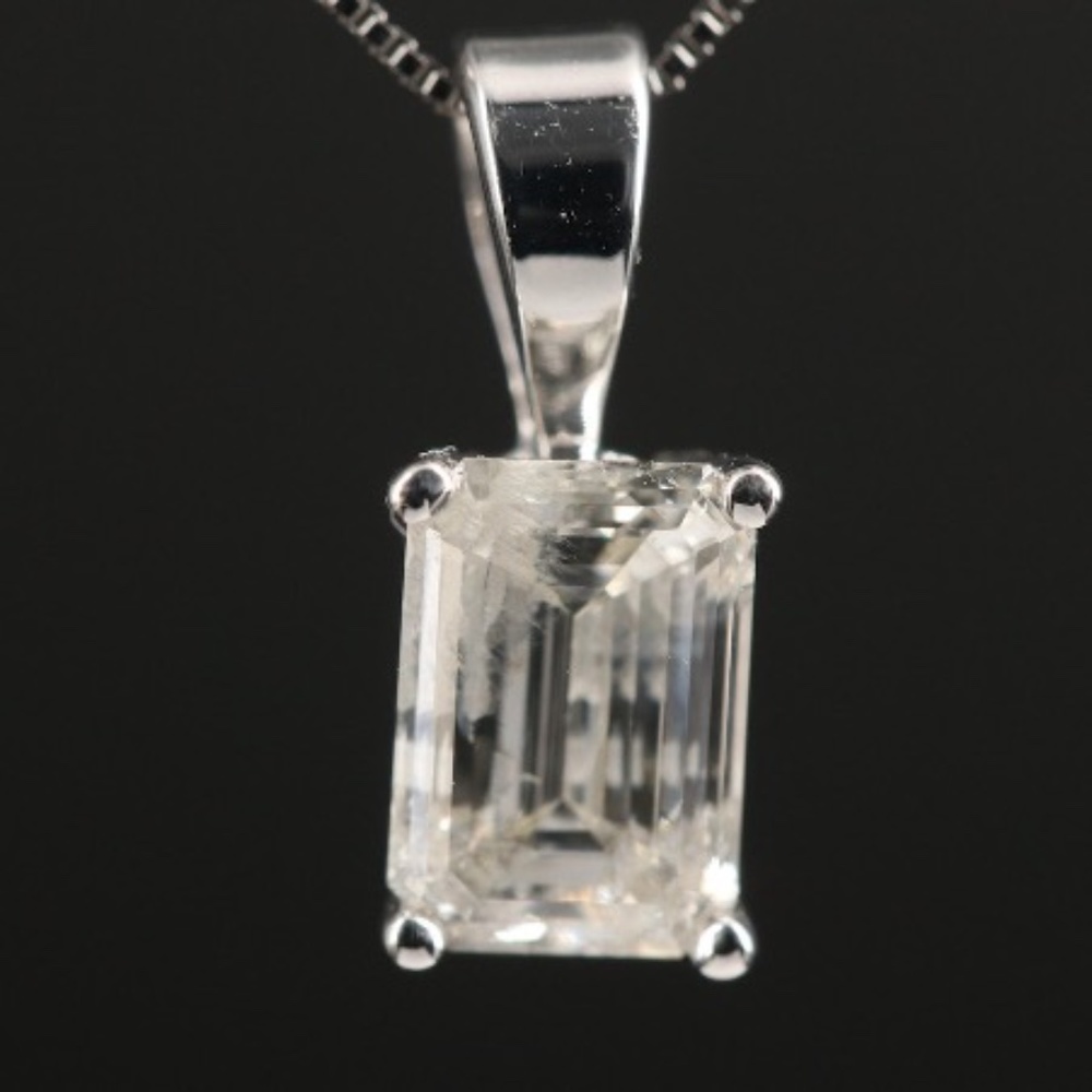 14K 1.00 CT Lab Grown Diamond Solitaire Pendant Necklace